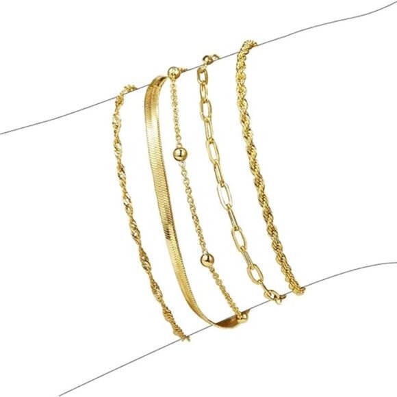 Gold Bracelet for Women Adjustable Dainty Minimalist Everyday Jewelry Gift - Picture 7 of 7
